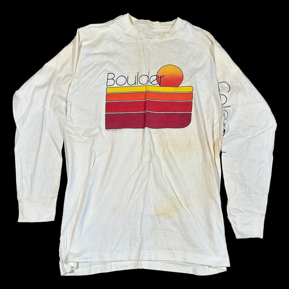 Vintage Boulder Colorado Long Sleeve Graphic T-Shirt Missouri Sportswear 1983